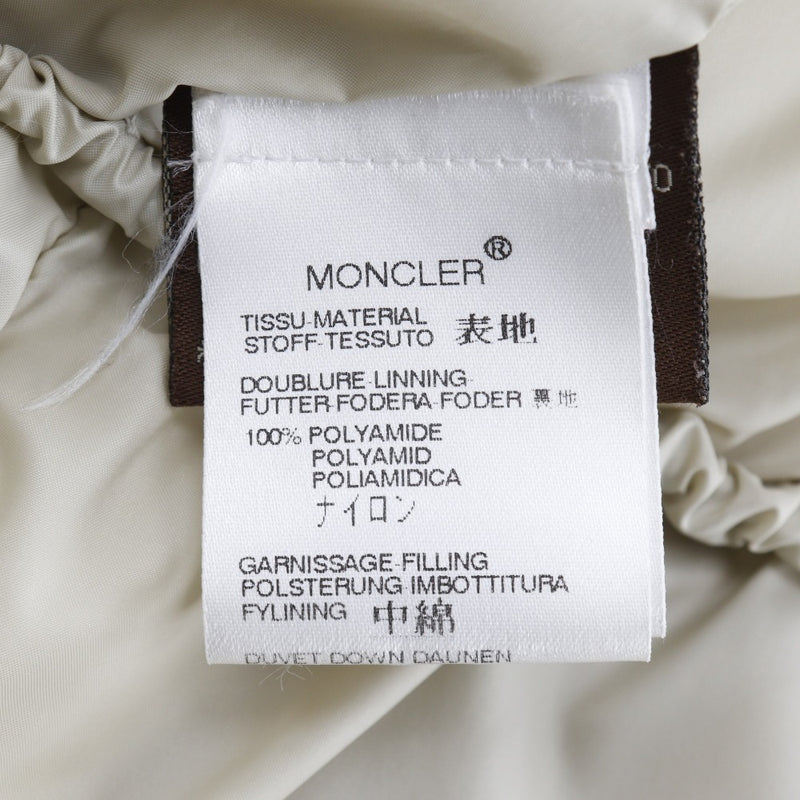 [Moncler] Moncler 
 Veste à la baisse 
 Nylon Beige Fur Hood Mesdames