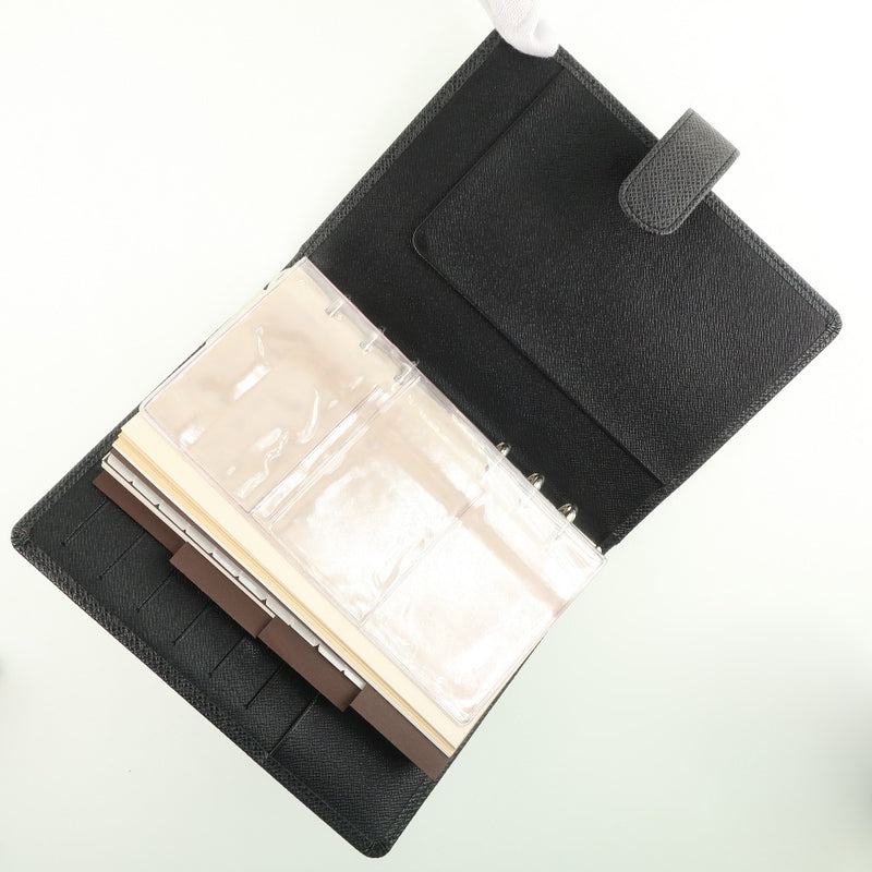 [Louis Vuitton] Louis Vuitton 
 Portada de cuaderno de la agenda mm 
 R20423 Tiga Aldoise Black SP0064 Estample Agenda de botón SNAP MM Unisex A+Rank