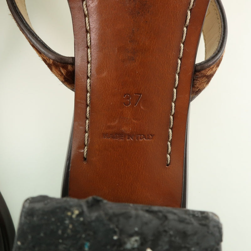[Louis Vuitton] Louis Vuitton 
 Mulas 
 Dami Cambus x Leather marrón LE0012 Damas grabadas
