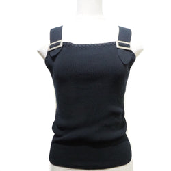 [CHANEL] Chanel 
 Summer knit tank top 
 P25213 Cotton Black Summer Knit Ladies A Rank