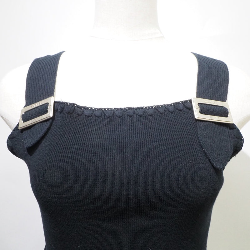 [CHANEL] Chanel 
 Summer knit tank top 
 P25213 Cotton Black Summer Knit Ladies A Rank