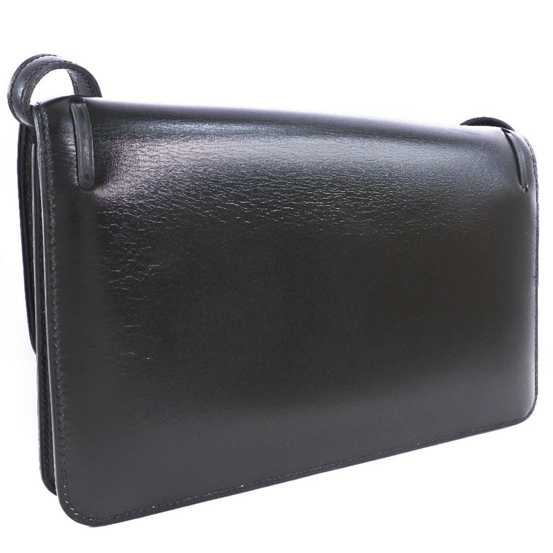 【HERMES】エルメス
 2WAYクラッチ ショルダーバッグ
 タッセル カーフ 黒 〇O刻印 肩掛け スナップボタン 2-way clutch レディースAランク