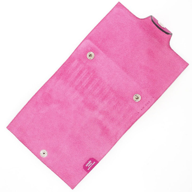 [HERMES] Hermes 
 Yurismini notebook cover 
 Togo Pink A engraved snap button URIS mini Ladies A+Rank