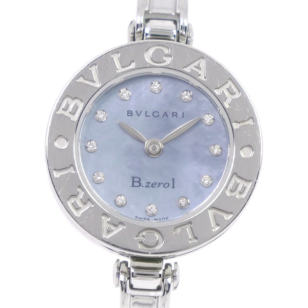 [bvlgari]保加利 
 bzero1观看 
 Beezero一个12P钻石BZ22SS不锈钢石英蓝色贝壳表盘BZERO1女士