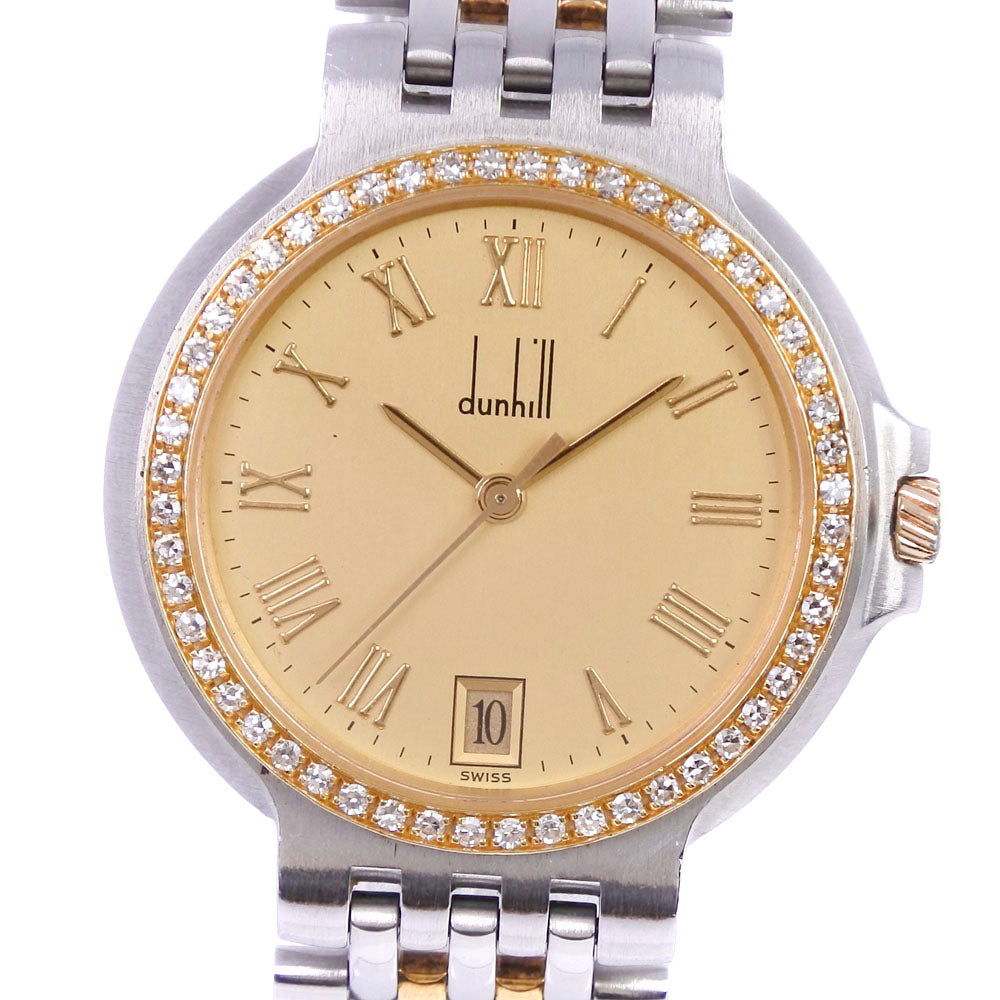 時計 Dunhill Elite - Men's Quartz Watch Dunhill] Dunhill Elite diamond bezel watch Stainless Steel Quartz