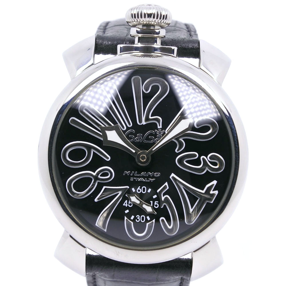 GAGA MILANO] Gaga Milano Manuale 48 Stainless steel x Leather hand