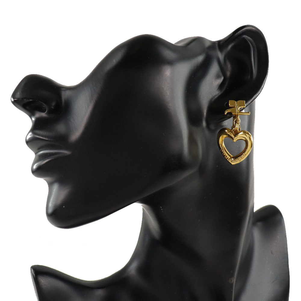 Folli Follie フォリフォリ ハート型 18K WG ダイヤピアス Folli Follie】フォリフォリ ハート シルバー925×ラインストーン