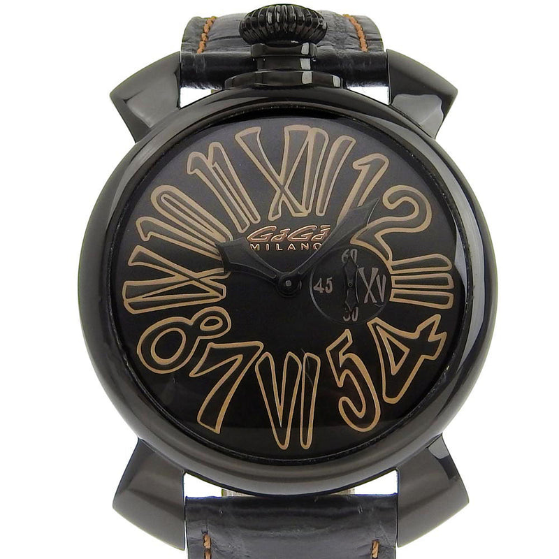 [Gaga Milano] Gaga Milano 
 Limb de estiércol 46 relojes 
 5086 ACERADO DE ACERADO ACERADO ACEARNO NEGRO PANTALLA DE DIFLE NEGRO DE NEGRO SLIM 46 HOMBRESS