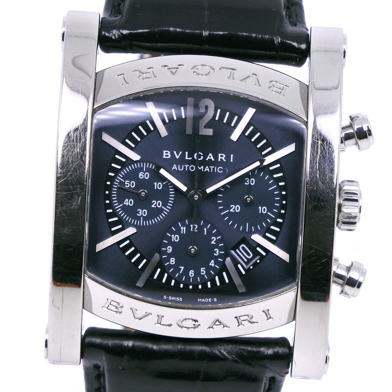 おもちゃ BVLGARI Assioma AA44SCH BVLGARI AA44SCH Assioma WATCH Navy gray SS AT | eBay