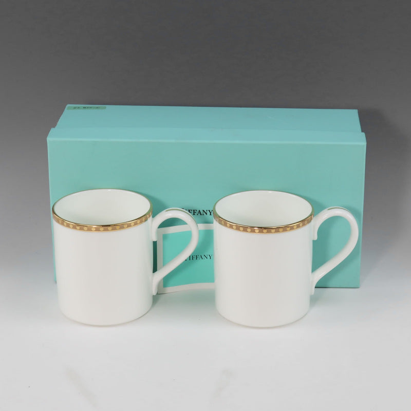 【TIFFANY&Co.】ティファニー
 ゴールドバンド 食器
 マグカップ×2個 gold band _Sランク