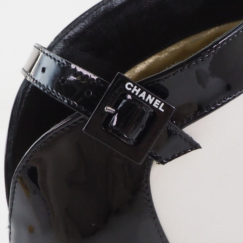 [Chanel] Chanel Booty Leather x Patent Leather White Ladies S Rank