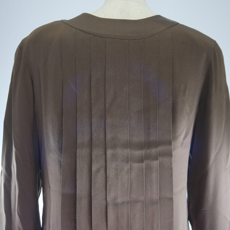 [CHANEL] Chanel 
 Long -sleeved blouse 
 26322 Silk tea Long Sleeve Ladies A Rank