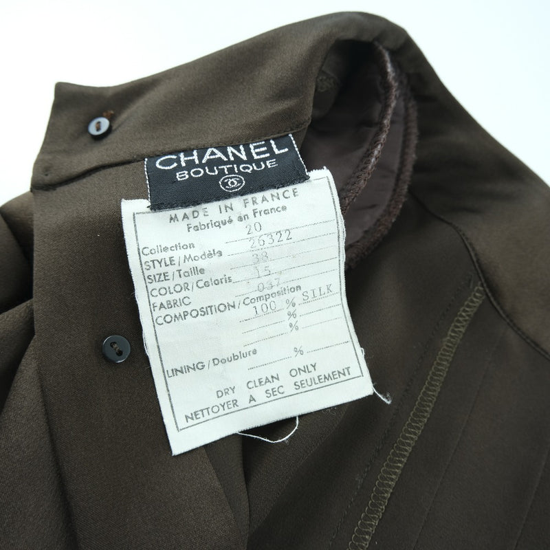 [Chanel] Chanel 
 Blusa larga 
 26322 Té de seda Damas de manga larga un rango