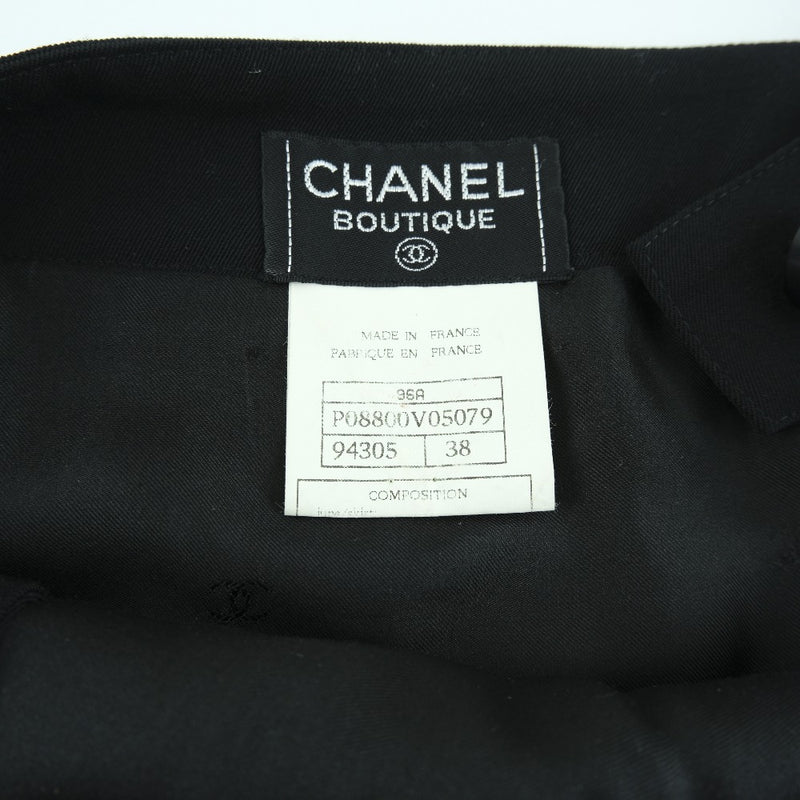 【CHANEL】シャネル
 スカート
 P08800V05079 ウール 黒 レディースAランク
