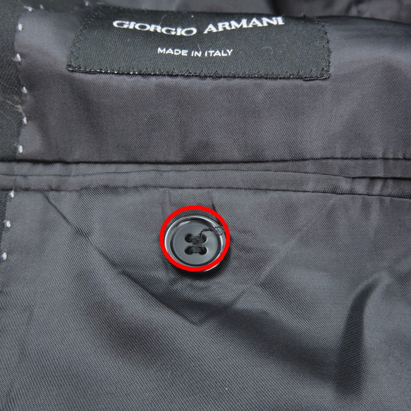 【ARMANI】ジョルジオアルマーニ
 テーラードジャケット
 ウール×ポリエステル 黒 メンズ