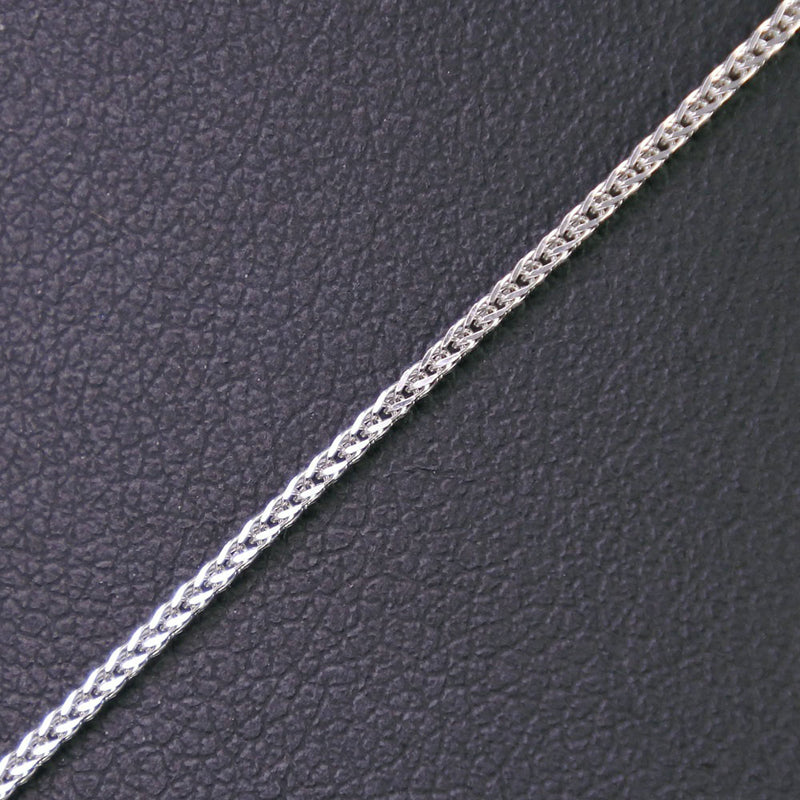 Collier croix K18 Gol d'or blanc x diamant 0,433 / 0,613 croix gravée d'environ 4,5 g croix dames un rang