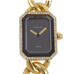 [Chanel] Chanel Premiere XL Watch Diamond Besel H0113 18KOro amarillo x Diamond Gold Quartz Analógico Dial negro Premiere XL Damas