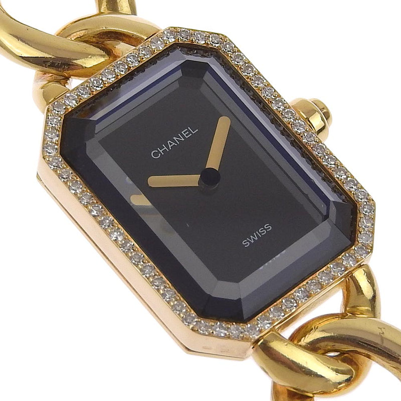 [CHANEL] Chanel Premiere XL Watch DiamondBezel H0113 18KYellow Gold x Diamond Gold Quartz Analog display black dial Premiere XL Ladies