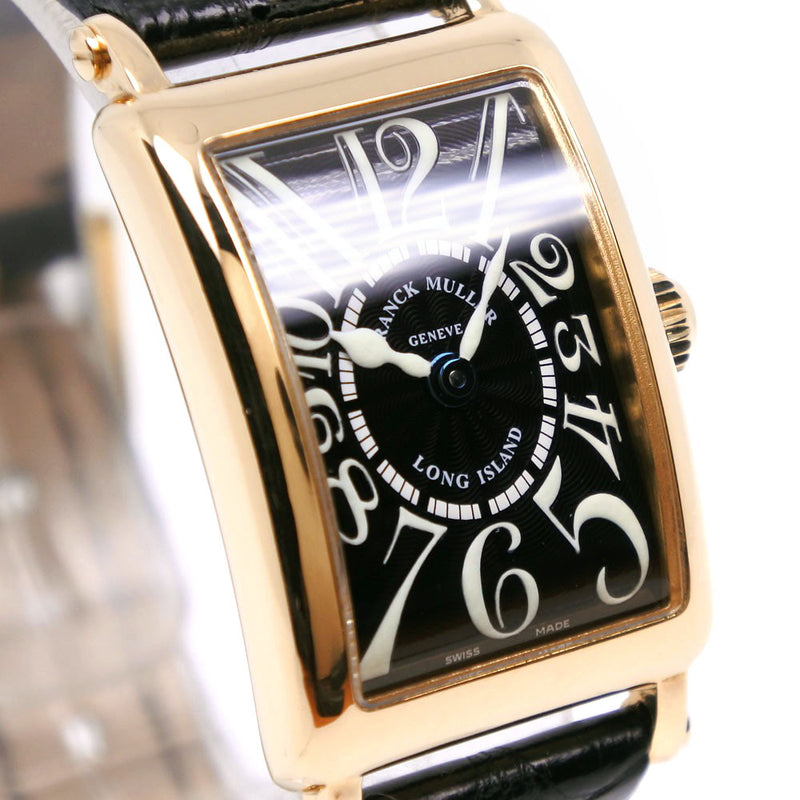 [Franck Muller] Frank Muller 
 Reloj de Long Island 
 802qz K18 Oro amarillo × Crocodile Black Quartz Display analógico Dial negro Long Island Damas A-Rank