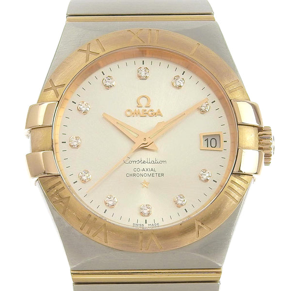 [Omega] Omega 
 Reloj de constelación 
 11p Diamond 123.20.35.20.52.001 Acero inoxidable x K18 Pink Gold Gold Gold Automático Analógico Pantalla de plata Constellation Men's
