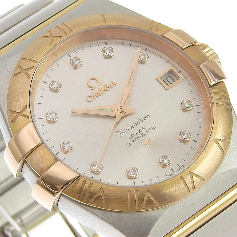 [Omega] Omega 
 Reloj de constelación 
 11p Diamond 123.20.35.20.52.001 Acero inoxidable x K18 Pink Gold Gold Gold Automático Analógico Pantalla de plata Constellation Men's