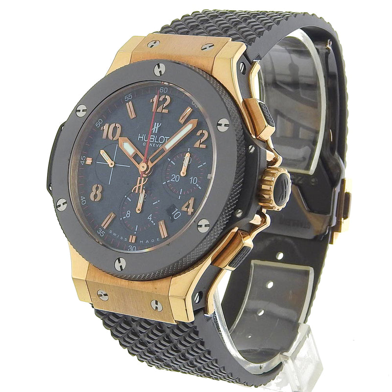 [Hublot] Uburo 
 BIG BANG mirar 
 Cerámica de oro 301.pb.131.rx 18KPink Gold X Rubber Automatic Black Dial Big Bang Men's A-Rank