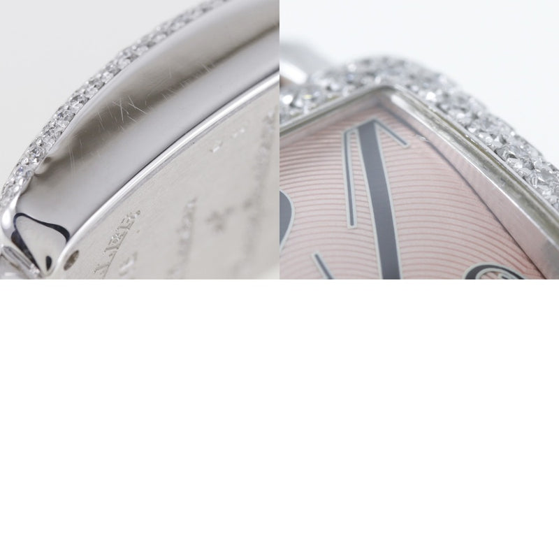 [Franck Muller] Frank Muller 
 Long Island Watch 
 Diamond bezel 900QZD K18 White Gold × Crocodile Quartz Analog display Pink Dial Long Island Ladies A-Rank