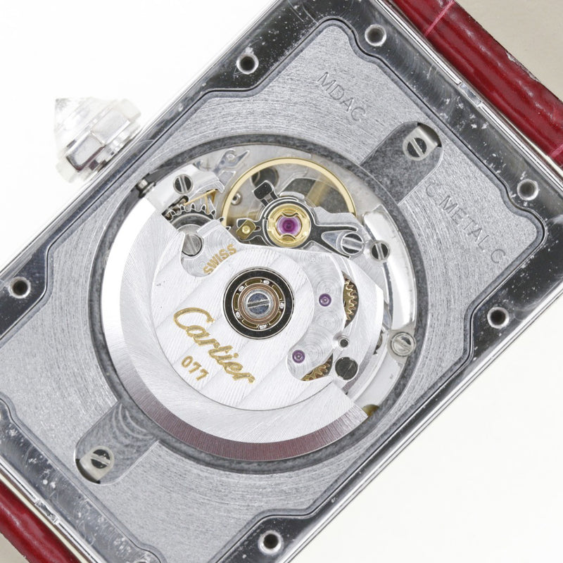 [Cartier] Cartier 
 Reloj de Tank American MM 
 Diamond Besel Cal.077 1726 K18 Gold White X Crocodile Tank de viento automático Américainem Damas un rango