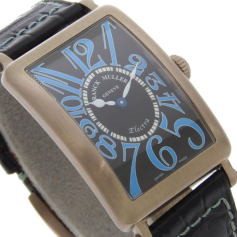 [Franck Muller] Frank Muller 
 Reloj de Long Island 
 300 Limited 952QZ K18 Gold White X Crocodile Quartz Negro Analógico Dial Long Island Men's