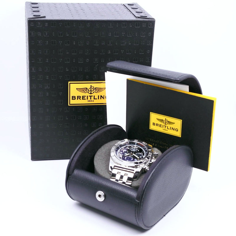 [Breitling] Breitling 
 Chronomat 44 시계 
 AB0110 스테인리스 스틸 자동 와인딩 크로노 그래프 블랙 다이얼 크로노 매트 44 남자 A Rank