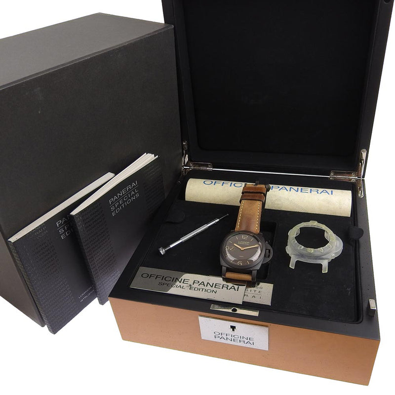 【PANERAI】パネライ
 腕時計
 ルミノール1950　3DAYS  限定2000本 PAM00375 コンポジット×レザー 茶 手巻き スモールセコンド ブラウン文字盤 メンズ