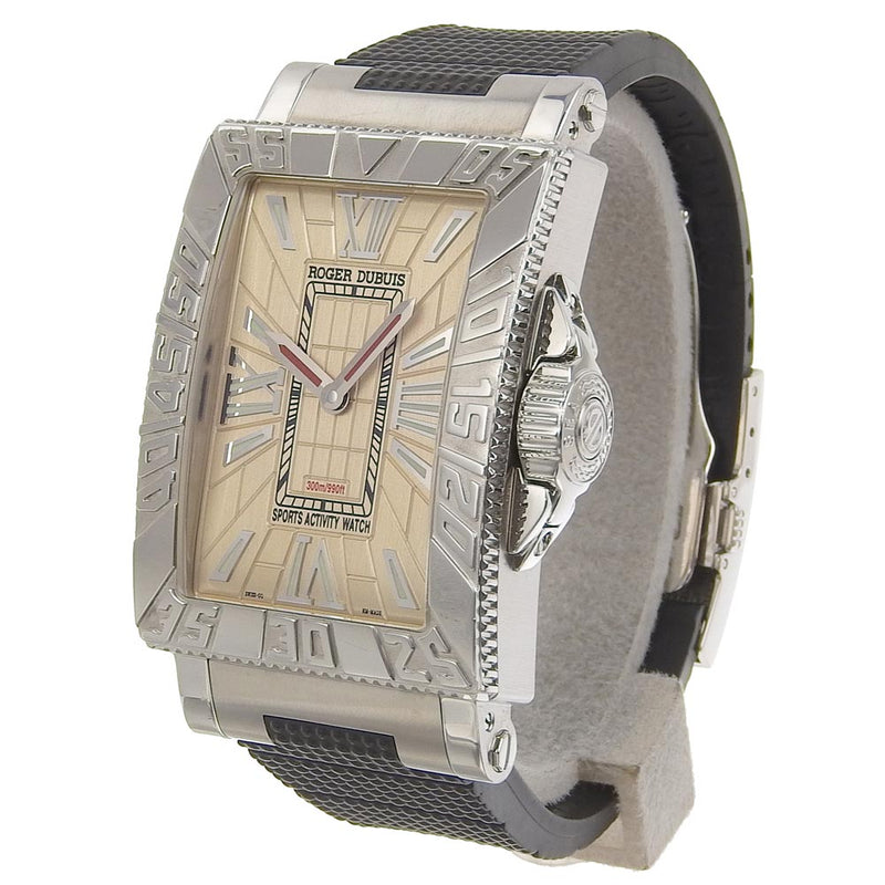 [Roger Dubuis] Roger Dubui 
 Seymour Champagne Watch 
 Limited 888 MS34 21 9 12.53 Stainless steel x Rubber Silver Automatic Wind Analog Display Champagne Gold Dial Seymour Champagne Men's A-Rank
