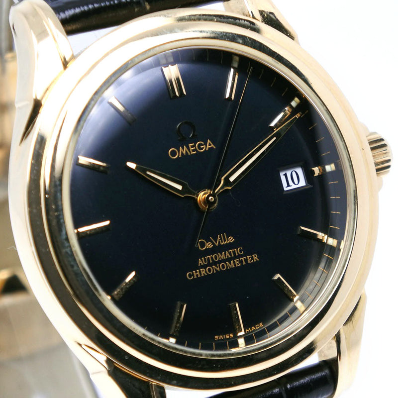 【OMEGA】オメガ
 デビル/デヴィル 腕時計
 コーアクシャル クロノメーター 4631.80.33 K18イエローゴールド×型押しレザー 黒 自動巻き 黒文字盤 De ville メンズ