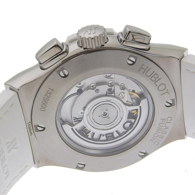 【HUBLOT】ウブロ
 アエロフュージョン 腕時計
 525.NE.0127.LR ステンレススチール×ラバー 白 自動巻き クロノグラフ 黒文字盤 Aero fusion メンズA+ランク
