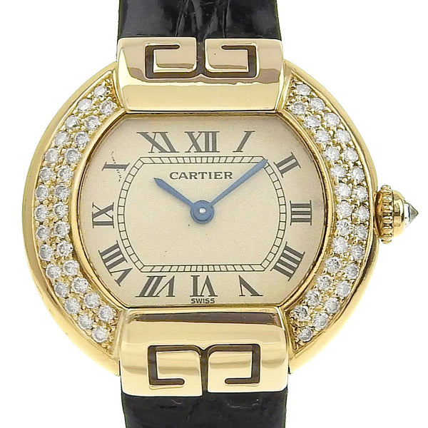 [Cartier] Cartier 
 Ellipse watch 
 K18 Yellow Gold x Crocodile Quartz Dial Ellipse Ladies