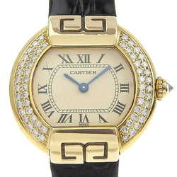 [Cartier] Cartier 
 Ellipse watch 
 After diamond 18KYellow Gold x Crocodile Quartz Beige dial Ellipse Ladies