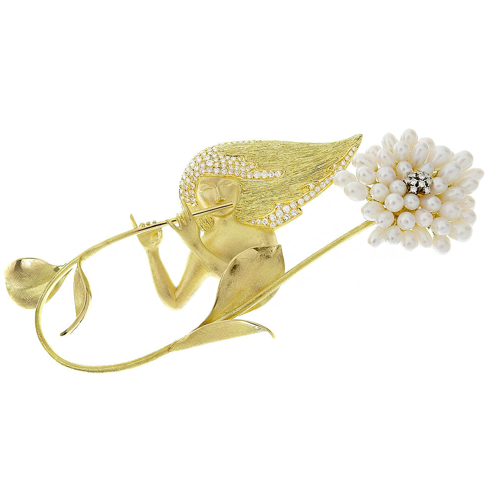 (4474)　K18　002刻印　ゴールドブローチ K18 ゴールド枠 カメオ風ブローチ オニキス 女性の横顔 ブローチ