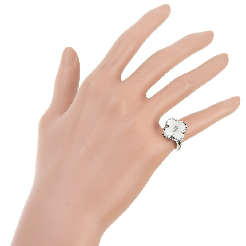 [Van Cleef＆Arpels] Van Cleef＆Arpel Vintage Humbra No. 6 Ring / Ring 18K白金三叶草大约7.0克老式阿罕布拉女士