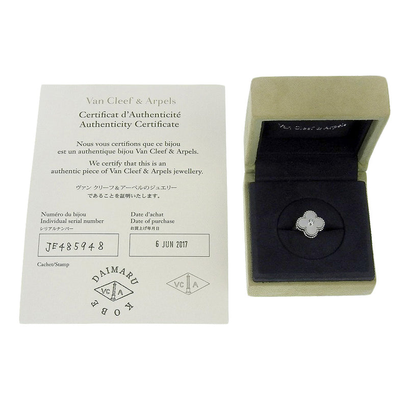 [Van Cleef & Arpels] Van Cleef & Arpel Vintage Humbra No. 6 링 / 링 18KWhite Gold Clover 약 7.0g 빈티지 Alhambra Ladies a Rank