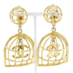 [CHANEL] Chanel Torigogo Earring Plated Gold 93p engraved about 31.9g Bird Cage Ladies