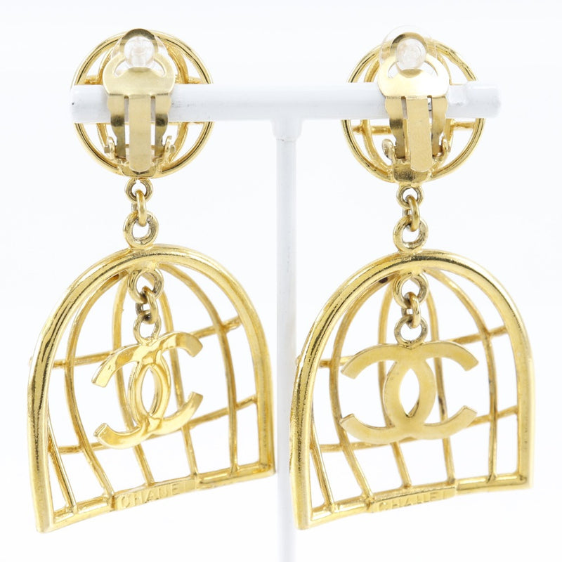 [CHANEL] Chanel Torigogo Earring Plated Gold 93p engraved about 31.9g Bird Cage Ladies