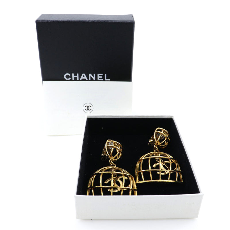 [CHANEL] Chanel Torigogo Earring Plated Gold 93p engraved about 31.9g Bird Cage Ladies