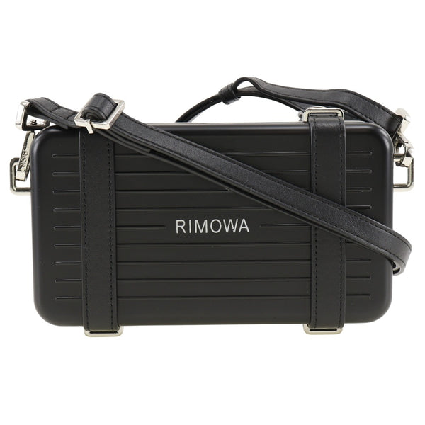 [Dior] Christian Dior 
 Bolsa de embrague personal Bolso de hombro 
 Rimowa Collaboration Aluminio Black Diagonal Shoulder 2way Snap Botón Bolsa de embrague personal unisex