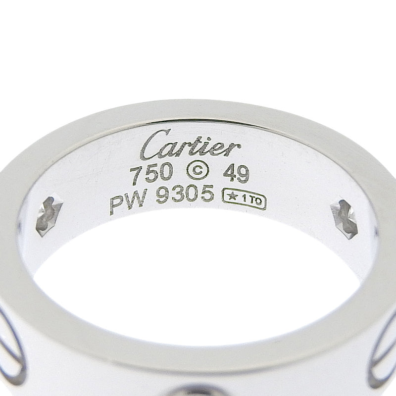 [Cartier] Cartier Love Ring No. 9 Ring / Ring Half Diamond K18 White Gol