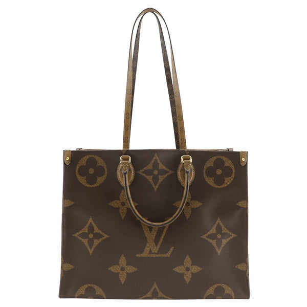 【LOUIS VUITTON】ルイ・ヴィトン
 オンザゴーGM トートバッグ
 モノグラム ジャイアント 2WAYショルダー M45320 モノグラムキャンバス×モノグラムリバース 茶 TJ4159刻印 肩掛け 手提げ 2way A4 オープン On-the-go GM レディースAランク