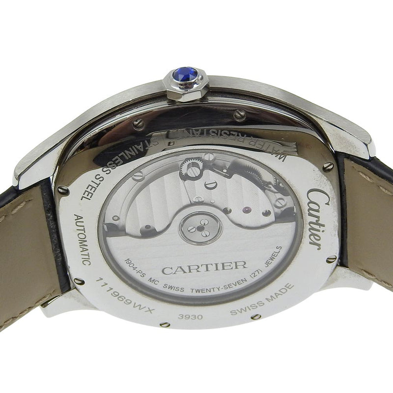 [Cartier]卡地亚驱动Ducartier手表WSNM0004不锈钢X鳄鱼自动风小第二银拨号驱动器DE Cartier男士