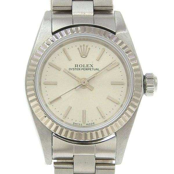 [Rolex] rolex oyster parcal petual reloj 76094 acero inoxidable dial plata de plata perpetua damas un rango