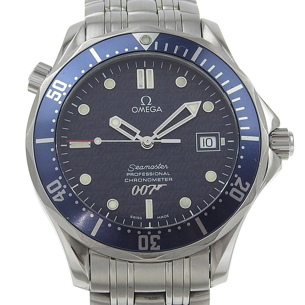 [오메가] 오메가 Seamaster 전문 시계 제임스 본드 007 40th Chronometer 2537.8 스테인리스 스틸 자동 블랙 다이얼 Seamaster Professional Men