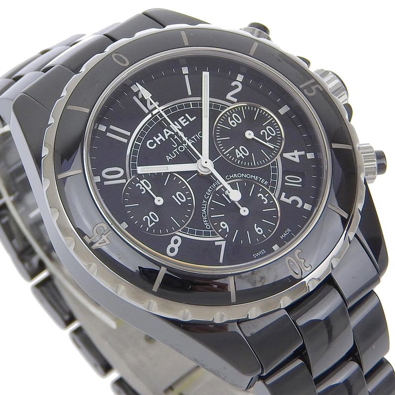 [CHANEL] Chanel J12 Watch H0940 Ceramic ×Stainless Steel Mechanical Automatic Chronograph Black Dial J12 Men's A-Rank