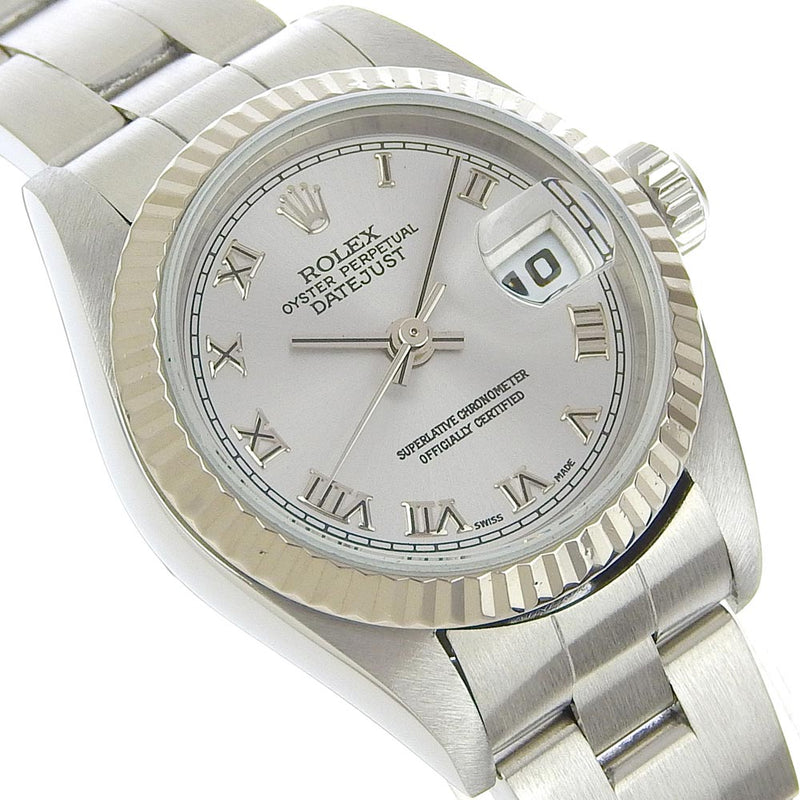 【ROLEX】ロレックス
 デイトジャスト 腕時計
 cal.2235 79174 ステンレススチール×WG 自動巻き グレー文字盤 Datejust レディースA-ランク